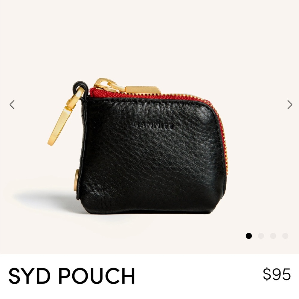 Limited Edition - Hammitt Black Leather Mini Pouch with Red Detail